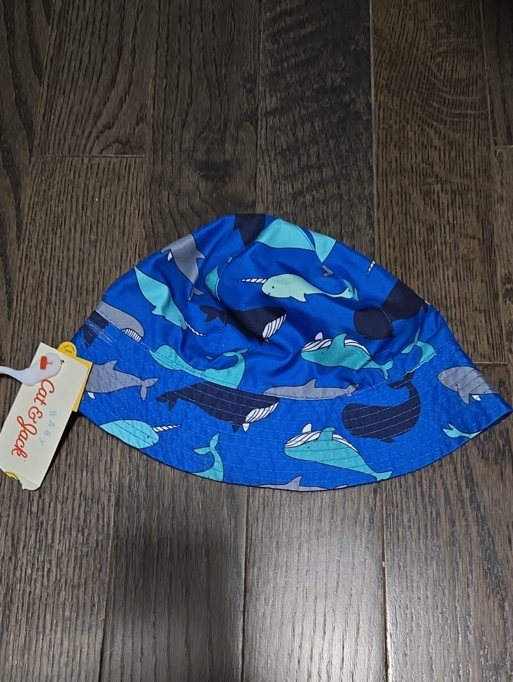 Cat & Jack Blue Whale & Narwhal Print Kids Bucket Hat